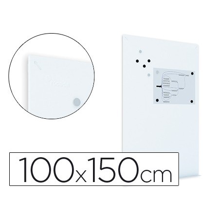 Pizarra rocada magnetica blanca con sistema ski whiteboard 100x150 cm