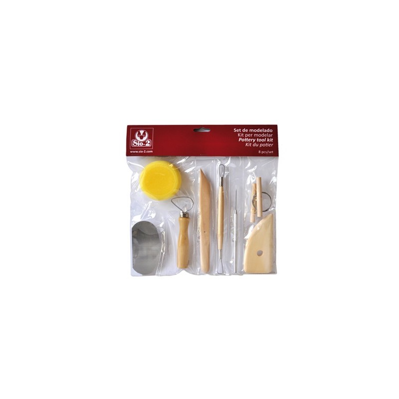 Instrumentos de modelar arcilla sio-2 set de 8 piezas