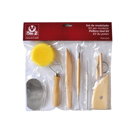 Instrumentos de modelar arcilla sio-2 set de 8 piezas