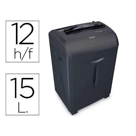 Destructora de documentos q-connect kf15551 capacidad de corte 12 h destruye grapas clips cd y tarjetas