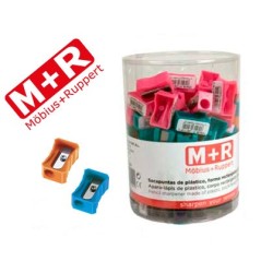 Sacapuntas mr 304 plastico rectangular 1 uso colores surtidos