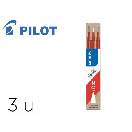 Recambio boligrafo pilot frixion ball rojo caja de 3 unidades