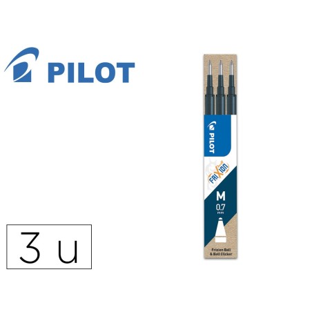 Recambio boligrafo pilot frixion ball negro caja de 3 unidades