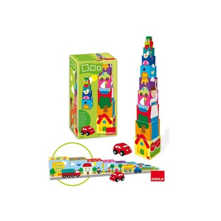 Puzle diset cubos apilables coche