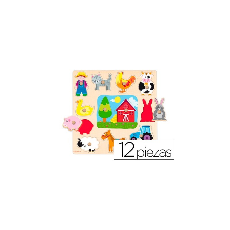 Puzle diset siluetas granja 12 piezas