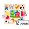 Puzle diset siluetas granja 12 piezas