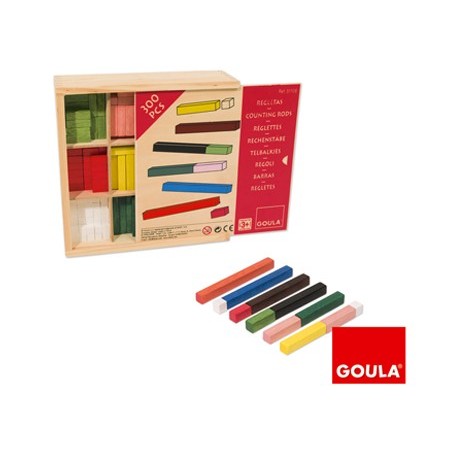 Juego diset didactico regletas 10 x 10 caja individual