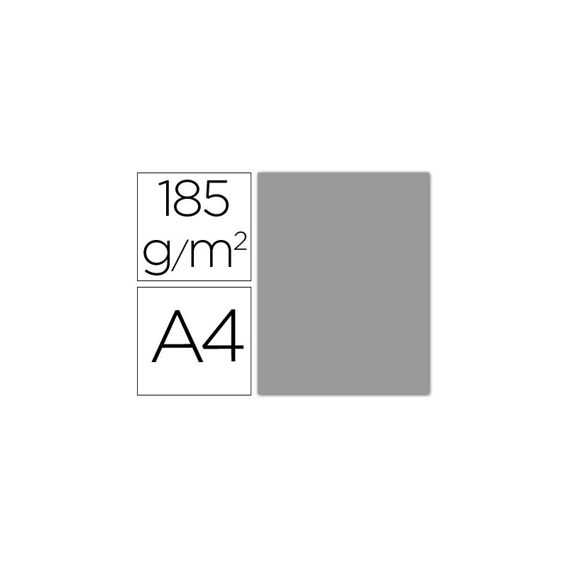 Cartulina guarro din a4 gris perla 185 gr paquete 50 hojas