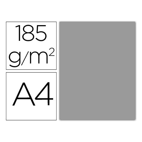 Cartulina guarro din a4 gris perla 185 gr paquete 50 hojas