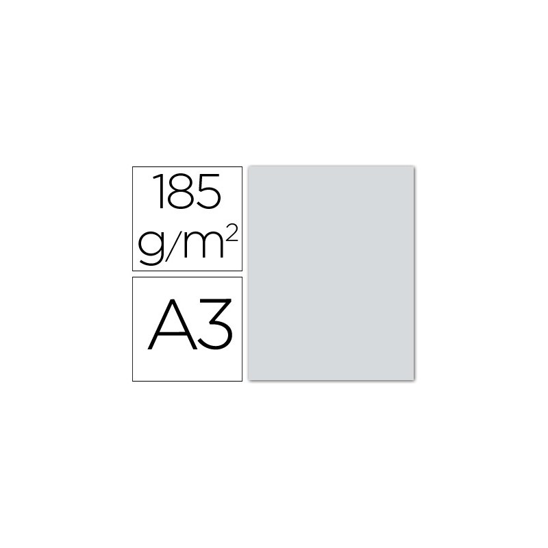 Cartulina guarro din a3 gris perla 185 gr paquete 50 hojas