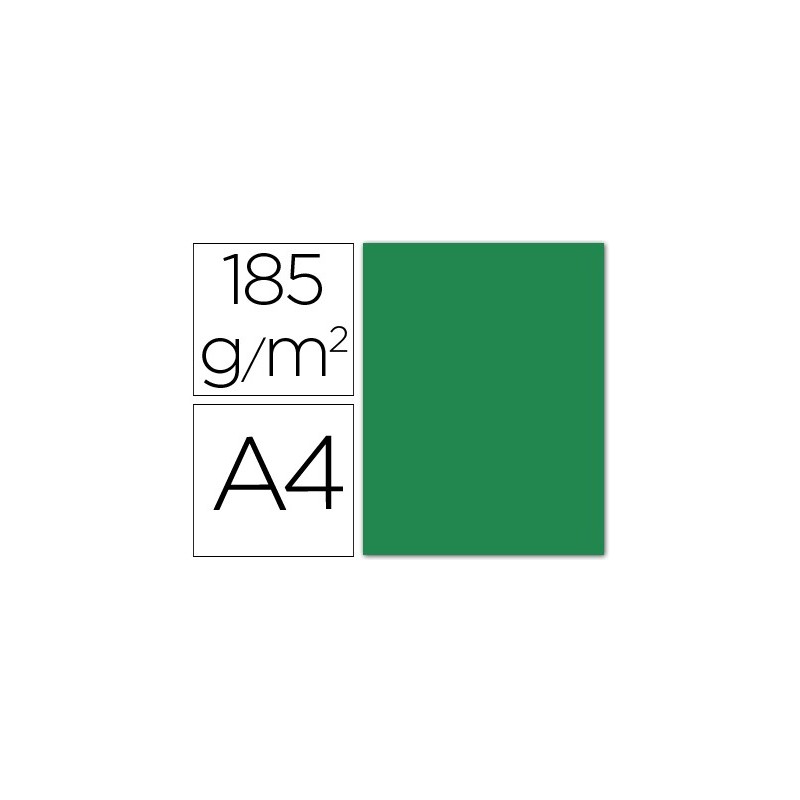 Cartulina guarro din a4 verde amazona 185 gr paquete 50 hojas