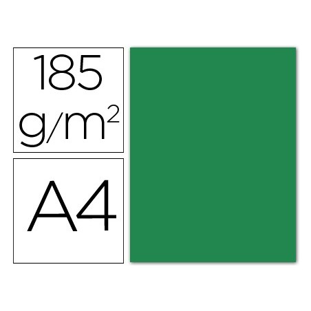 Cartulina guarro din a4 verde amazona 185 gr paquete 50 hojas