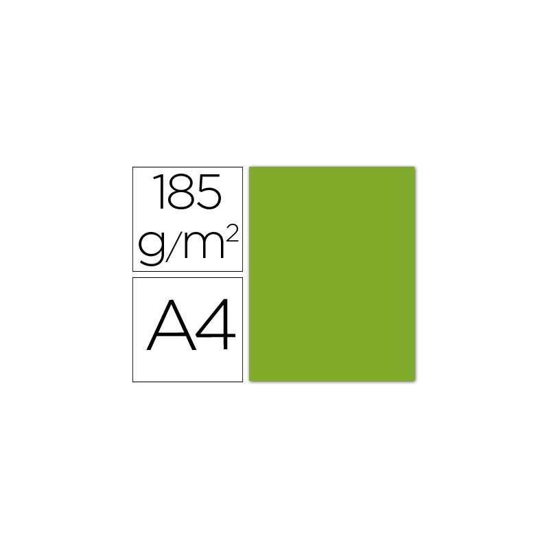 Cartulina guarro din a4 verde manzana 185 gr paquete 50 hojas