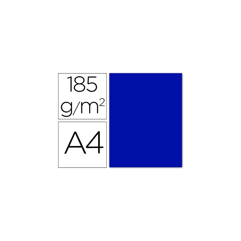 Cartulina guarro din a4 azul ultramar 185 gr paquete 50 hojas