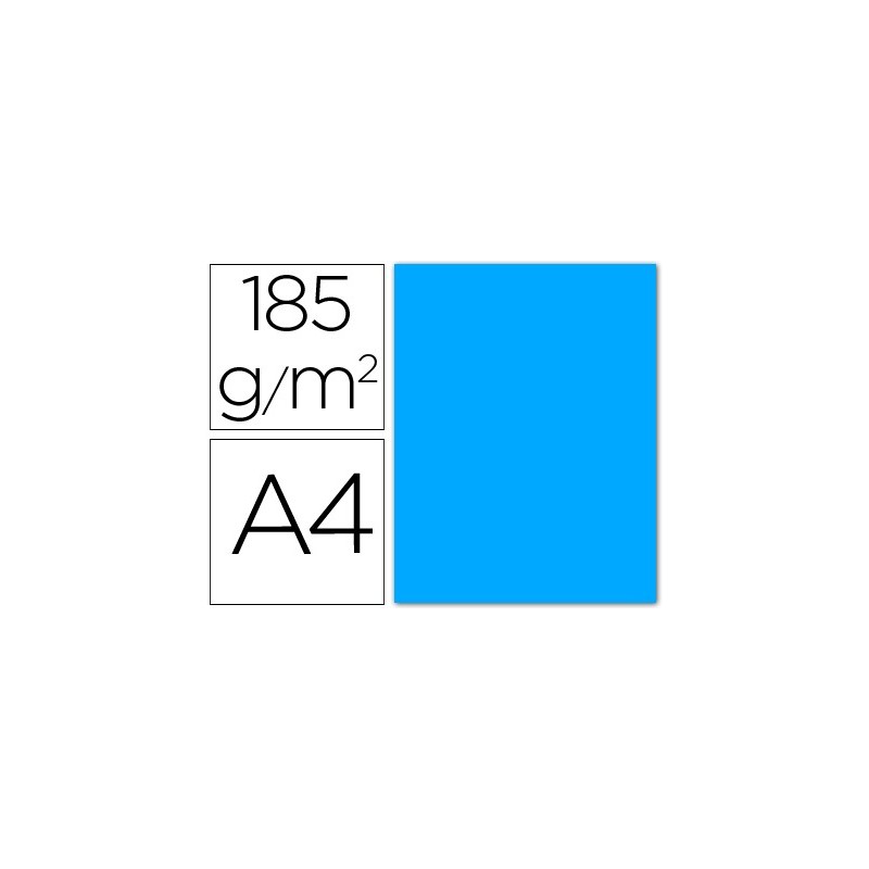 Cartulina guarro din a4 azul maldivas 185 gr paquete 50 hojas