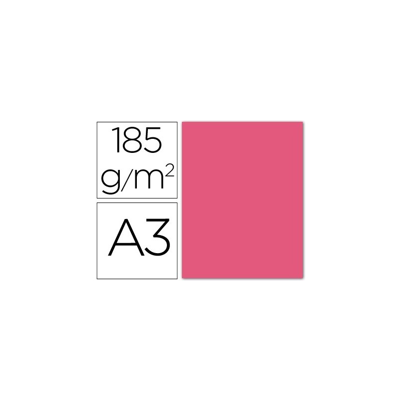 Cartulina guarro din a3 fucsia fluorescente 250 grs paquete 50 hojas