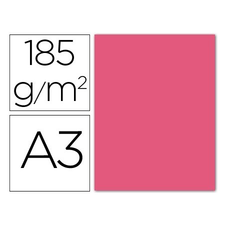Cartulina guarro din a3 fucsia fluorescente 250 grs paquete 50 hojas