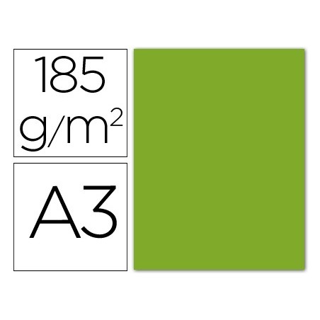 Cartulina guarro din a3 verde amazona 185 gr paquete 50 hojas