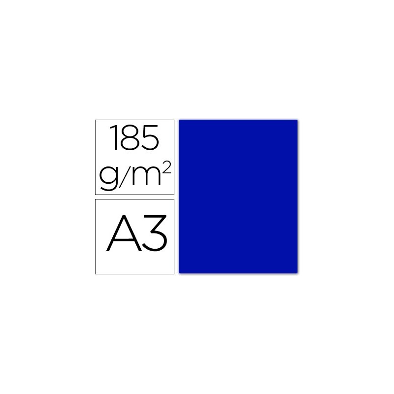 Cartulina guarro din a3 azul ultramar 185 gr paquete 50 hojas