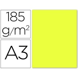 Cartulina guarro din a3 amarillo limon 185 gr paquete 50 hojas