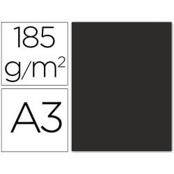 Cartulina guarro din a3 negro 185 gr paquete 50 hojas
