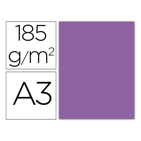 Cartulina guarro din a3 violeta 185 gr paquete 50 hojas