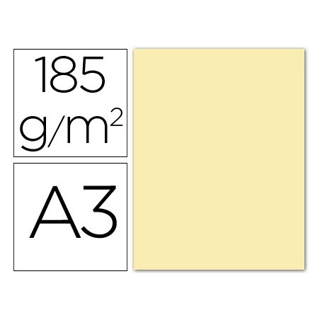 Cartulina guarro din a3 crema 185 gr paquete 50 hojas