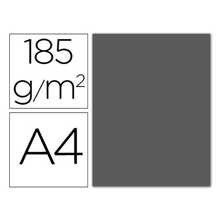 Cartulina guarro din a4 gris plomo 185 gr paquete 50 h