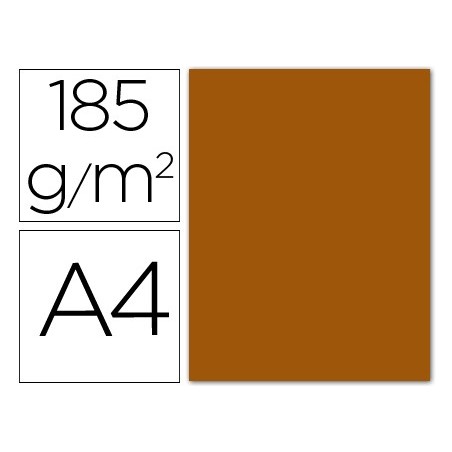Cartulina guarro din a4 marron chocolate 185 gr paquete 50 hojas