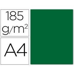 Cartulina guarro din a4 verde abeto 185 gr paquete 50 hojas