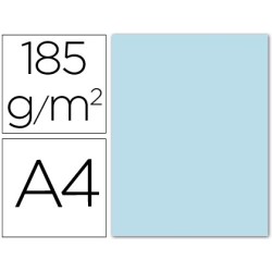 Cartulina guarro din a4 azul cielo 185 gr paquete 50 hojas