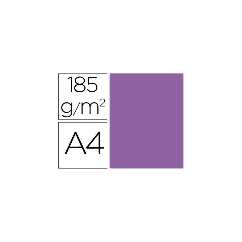 Cartulina guarro din a4 violeta 185 gr paquete 50 hojas