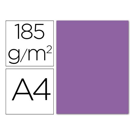 Cartulina guarro din a4 violeta 185 gr paquete 50 hojas
