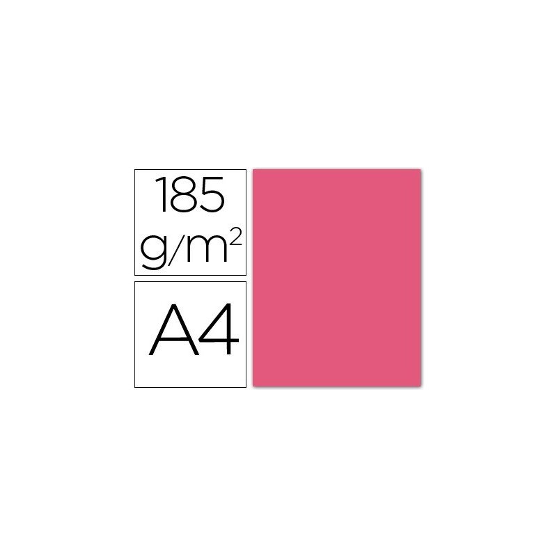 Cartulina guarro din a4 fucsia 185 gr paquete 50 hojas