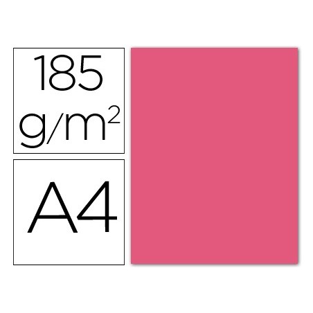 Cartulina guarro din a4 fucsia 185 gr paquete 50 hojas