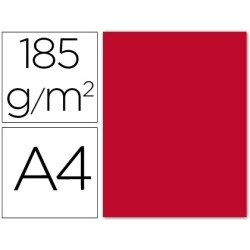 Cartulina guarro din a4 rojo 185 gr paquete 50 hojas
