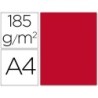 Cartulina guarro din a4 rojo 185 gr paquete 50 hojas