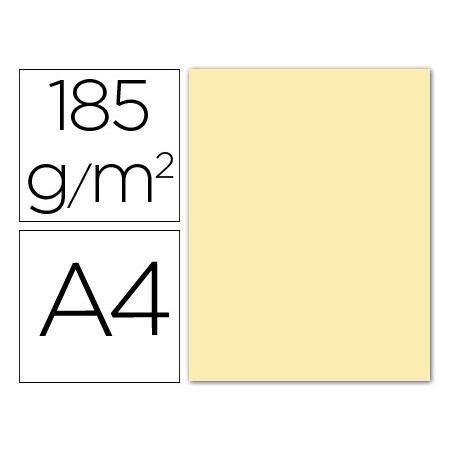 Cartulina guarro din a4 crema 185 gr paquete 50 hojas