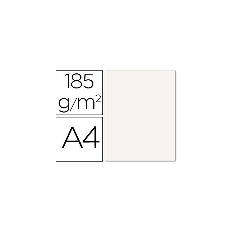 Cartulina guarro din a4 blanco 185 gr paquete 50 hojas