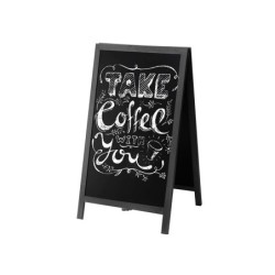 Pizarra negra liderpapel caballete doble cara de madera con superficie para rotuladores 75x135 cm