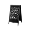Pizarra negra liderpapel caballete doble cara de madera con superficie para rotuladores 75x135 cm