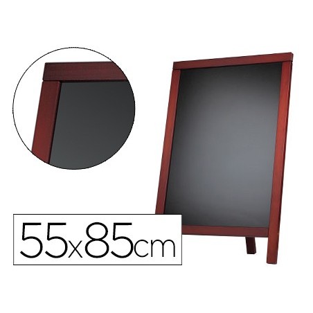Pizarra negra liderpapel caballete y marco de madera con superficie para rotuladores tipo tiza 55x85cm
