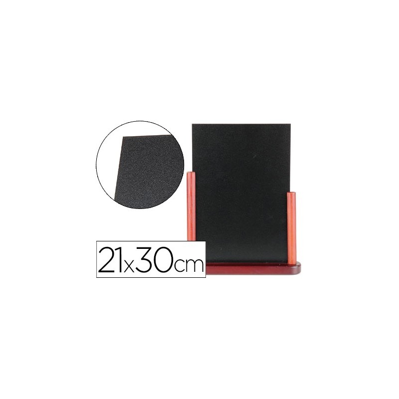 Pizarra negra liderpapel doble cara de madera con superficie para rotuladores tipo tiza 21x30cm