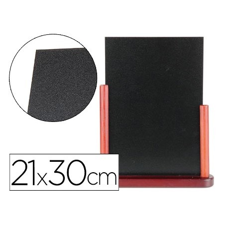 Pizarra negra liderpapel doble cara de madera con superficie para rotuladores tipo tiza 21x30cm