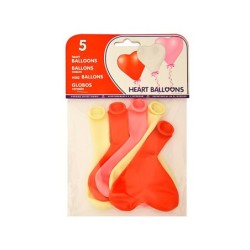 Globo 100% latex biodegradable con forma corazon bolsa de 5 unidades