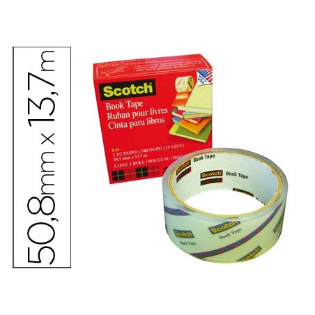 Cinta adhesiva scotch 845 book tape 13,7 mt x 50,8 mm