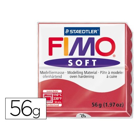 Pasta staedtler fimo soft 57 gr color rojo cereza