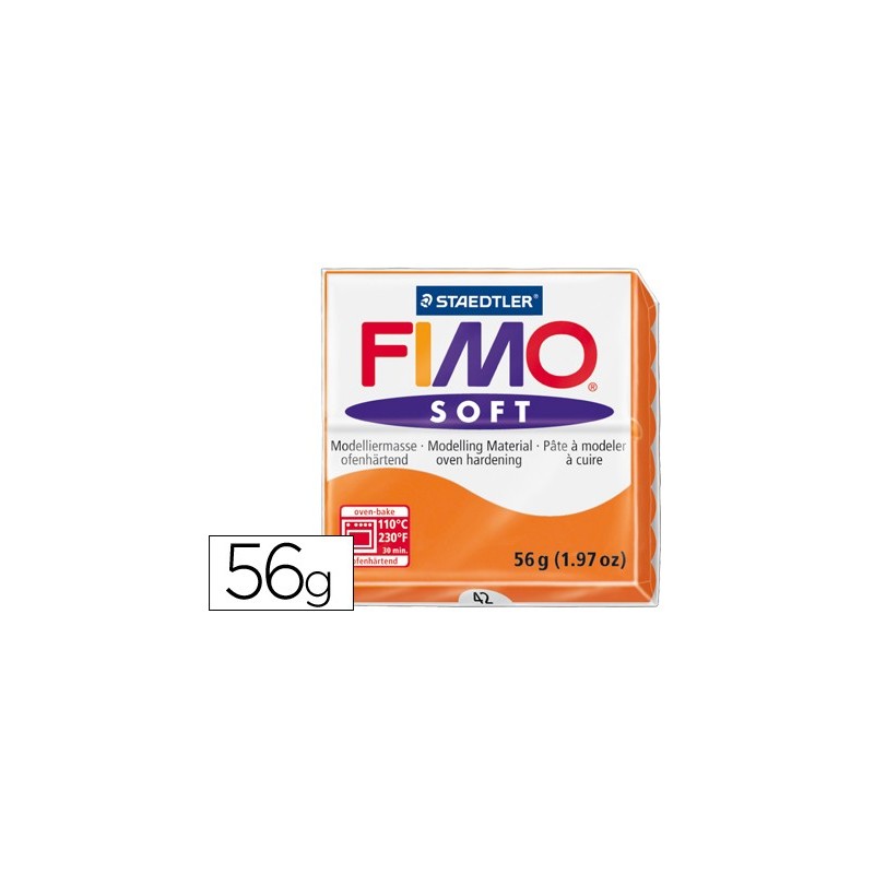 Pasta staedtler fimo soft 57 gr color naranja