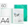 Carpeta liderpapel escaparate con espiral 60 fundas polipropileno din a4 verde