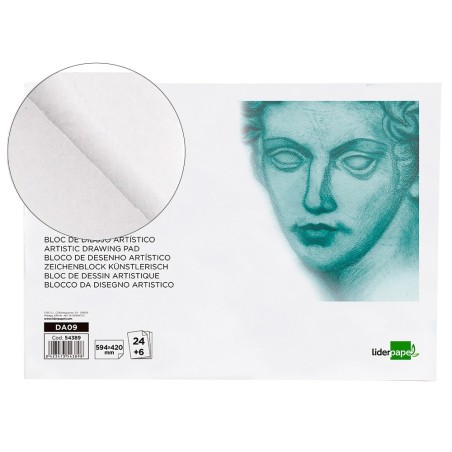 Bloc dibujo liderpapel artistico encolado 594x420mm 246 hojas 120g/m2 sin recuadro